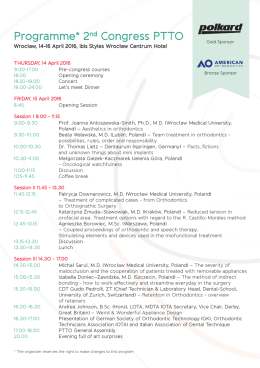 TO DOWNLOAD PROGRAMME 2nd PTTO CONGRESS