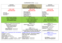 CLARIMANIA 2016 – Schedule