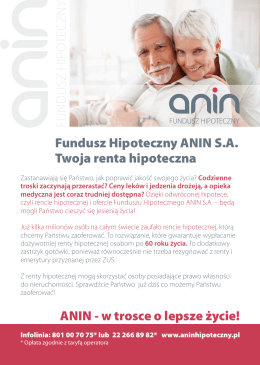 Ulotka - Fundusz Hipoteczny ANIN SA