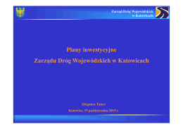 Plany inwestycyjne Zarządu Dróg Wojewódzkich w