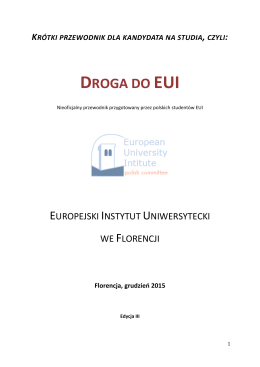 DROGA DO EUI - European University Institute
