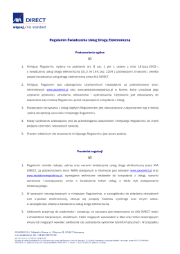 Regulamin świadczenia usług drogą elektroniczną PDF