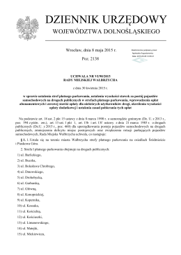 uchwała nr vi/90/2015 rady miejskiej wałbrzycha