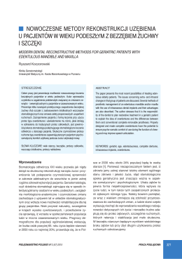 nowoczesne metody rekonstrukcji uzębienia u pacjentów w wieku
