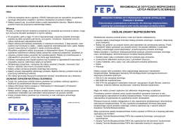 Zalecenia dot. bezpieczeństwa FEPA