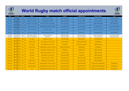 World Rugby match official appointments