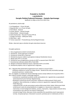 Protokół nr 41/2015 z posiedzenia Zarządu Polskiej Federacji