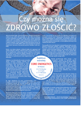 ZDROWO ZŁOŚCIĆ? - Core Energetics Polska