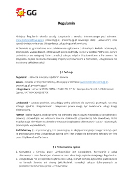 Regulamin - KodyRabatowe.GG.pl