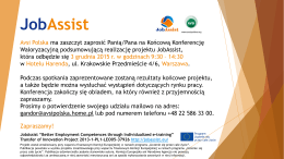 Zaproszenie JobAssist 03.12.2015