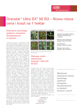 Granstar® Ultra SX® 50 SG – Nowa ni˝sza cena i koszt na