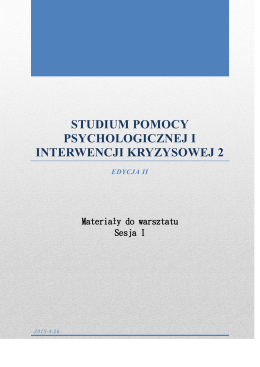 studium pomocy psychologicznej i interwencji kryzysowej 2 edycja ii