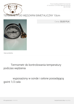 Termometr do kontrolowania temperatury podczas wędzenia