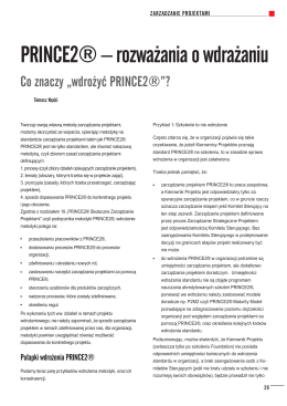 PRINCE2® – rozważania o wdrażaniu