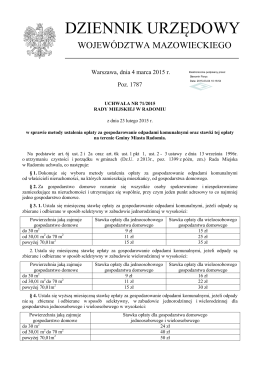 Uchwała Nr 71/2015 Rady Miejskiej w Radomiu z dnia 23.02.2015r