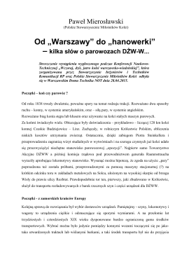 Od „Warszawy” do „hanowerki” - Polskie Stowarzyszenie Miłośników