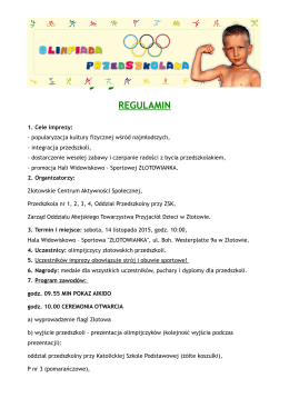 III edycja Złotów 2014 REGULAMIN - Przedszkola