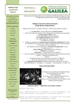 newsletter grudzień 2015 - Winnica Kraków
