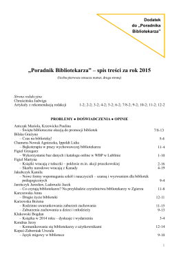 Spis treści rocznika 2015