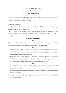 Treść zarządzenia - Urząd Miasta i Gminy w Staszowie