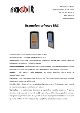 Instrukcja programowania i schemat montażu cyfrowego domofonu