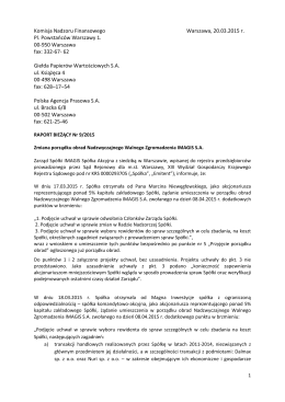 Komisja Nadzoru Finansowego Warszawa, 20.03.2015 r. Pl