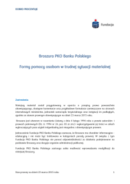 Broszura PKO Banku Polskiego Formy pomocy osobom w trudnej