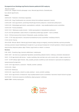 program Kursu liderskiego Jogi Śmiechu Katowice październik 2015