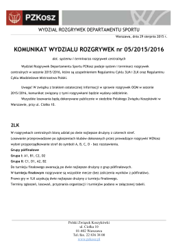 Komunikat WR 05/2015/2016 - Polski Związek Koszykówki