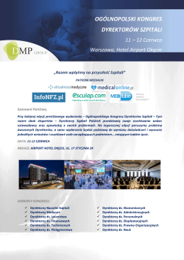 Ogólnopolski Kongres Dyrektorów Szpitali 11-12 czerwca 2015