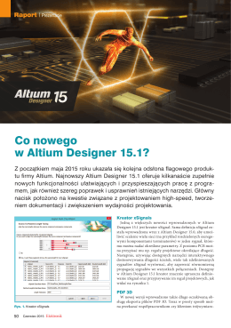 Co nowego w Altium Designer 15.1?