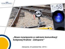 „Nowe rozwiązania w zakresie komunikacji kolejowej Kraków