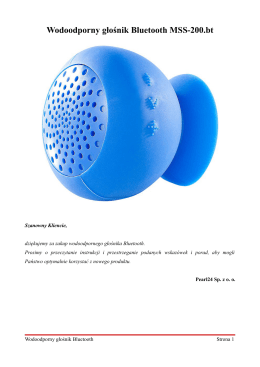 Wodoodporny głośnik Bluetooth MSS-200.bt