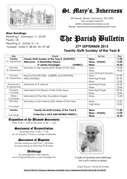 The Parish Bulletin - St Mary`s Inverness