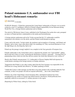 dyrektor FBI oskarża Polskę