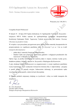 List do Proboszczów - Akcja św. Krzysztof 2015