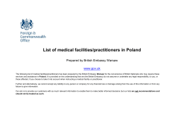 List of medical facilities/practitioners in Poland