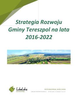 Strategia Rozwoju Gminy Tereszpol na lata 2016
