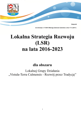 (LSR) na lata 2016-2023 - LGD Vistula Terra Culmensis