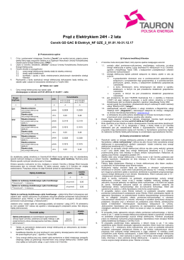 Cennik Prąd z Elektrykiem 24H 2 lata faktura papierowa