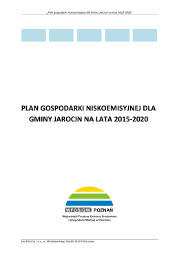 plan gospodarki niskoemisyjnej dla gminy jarocin na lata 2015-2020