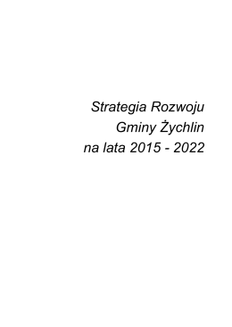 Strategia Rozwoju Gminy Żychlin na lata 2015 - 2022