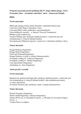 Program nauczania języka polskiego (IV etap edukacyjny)
