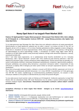 Flotowa Premiera Roku Nowy Opel Astra V na Fleet Market 2015
