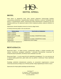 Ogólna oferta Hotelu Opera