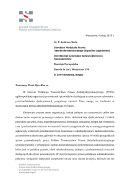 treść pisma - Polskie Towarzystwo Prawa Antydyskryminacyjnego