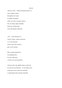 wiersze „Wiersz o jeżu” – Wiktoria Słomkowska IV d Jeż to piękny