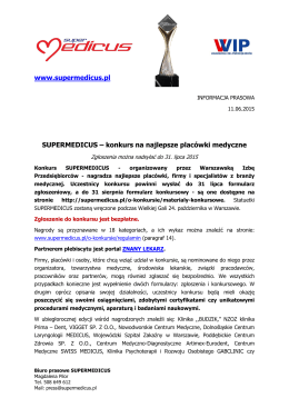 www.supermedicus.pl SUPERMEDICUS – konkurs na najlepsze