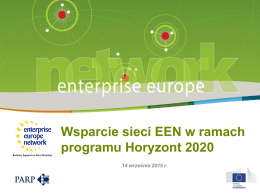 Wsparcie Sieci Enterprise Europe Network dla MŚP w Horyzoncie