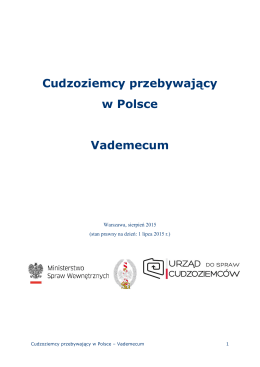 Cudzoziemcy przebywający w Polsce Vademecum